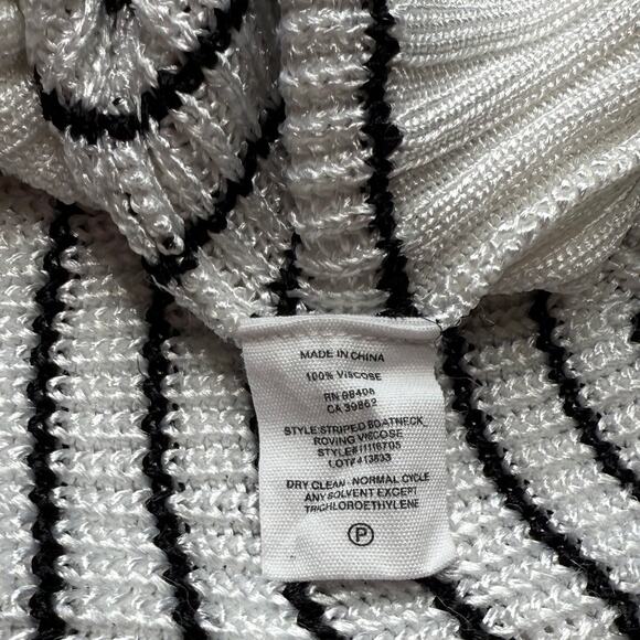 Theory Striped Boatneck Pullover Viscose Sweater - Picture 6 of 10